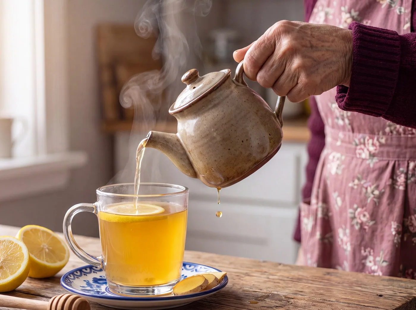 Making Ginger Lemon Honey Immunity Tonic