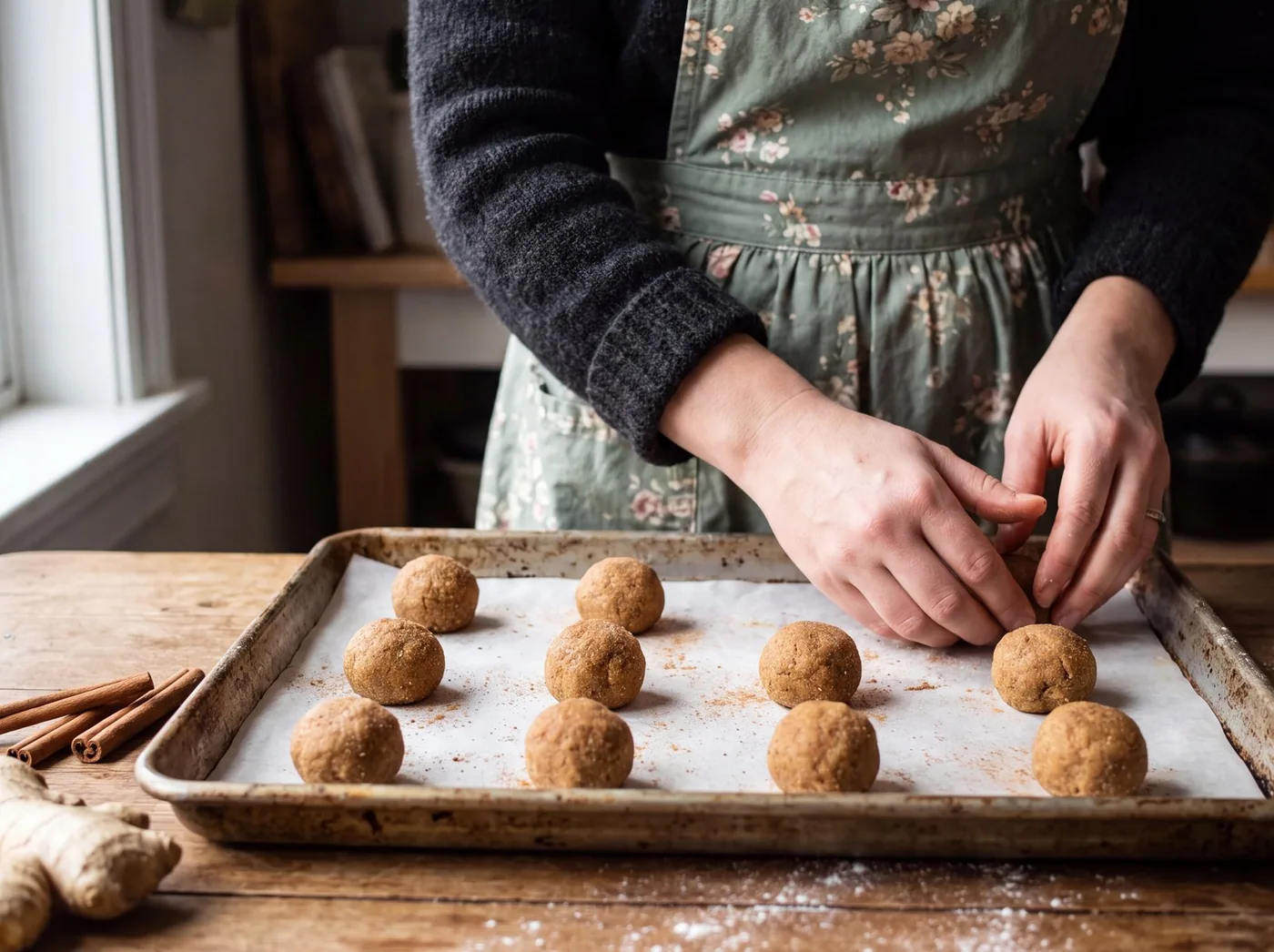 Making Ginger Molasses-Style Honey Cookies