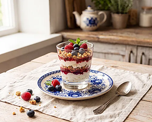 Layered Tvorog & Berry Cream Cups