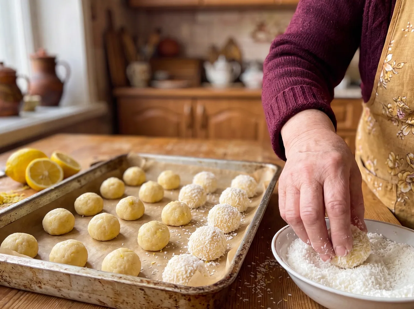 Making Lemon Almond Crinkle Cookies