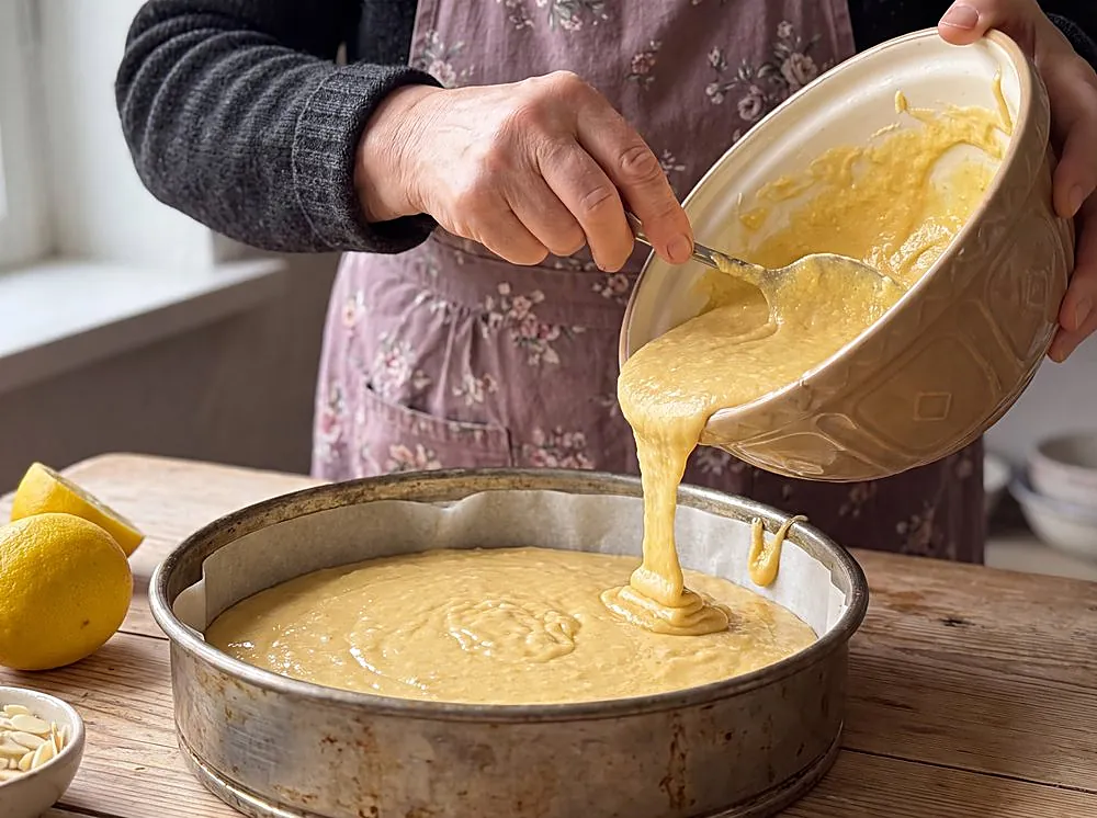 Making Lemon-Olive Oil Almond Cake