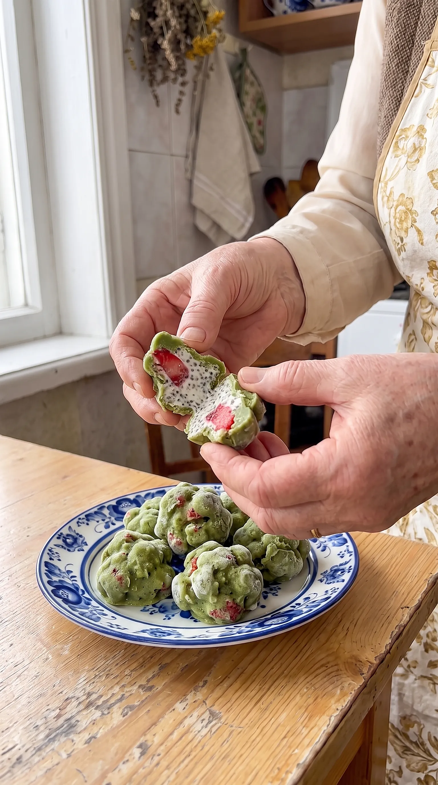 Making Matcha Strawberry Chia Clusters