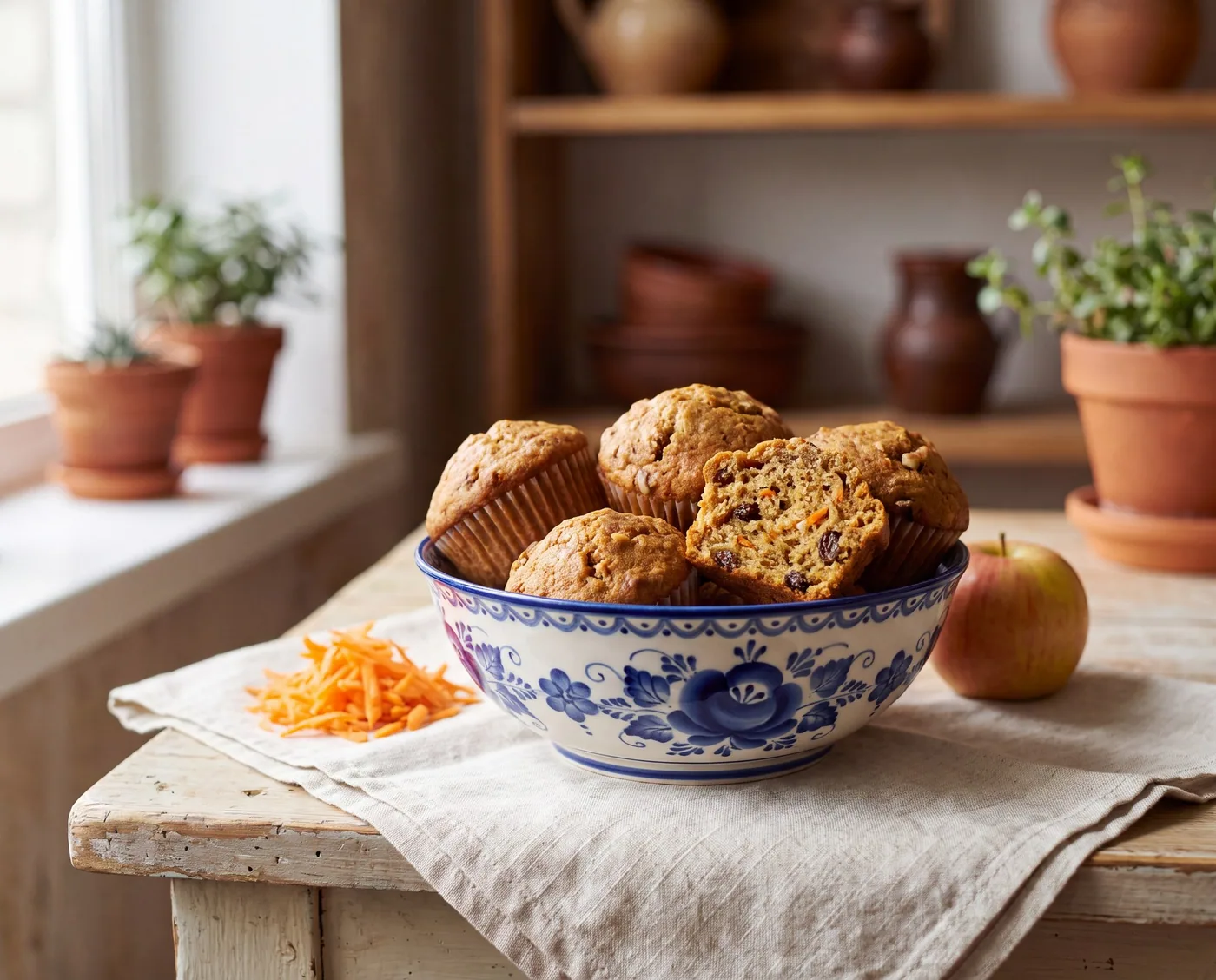 Morning Glory Carrot-Apple Muffins