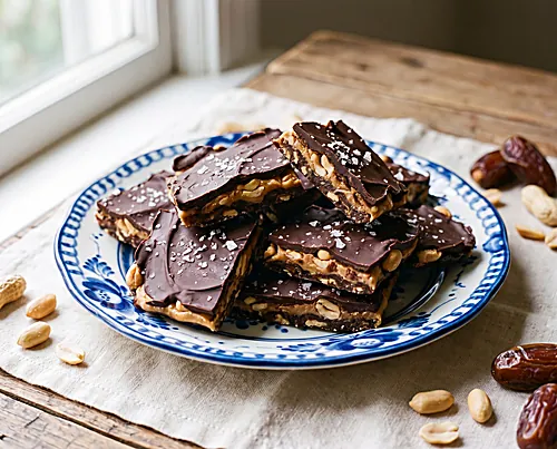 "Nature's Snickers" Date Bark