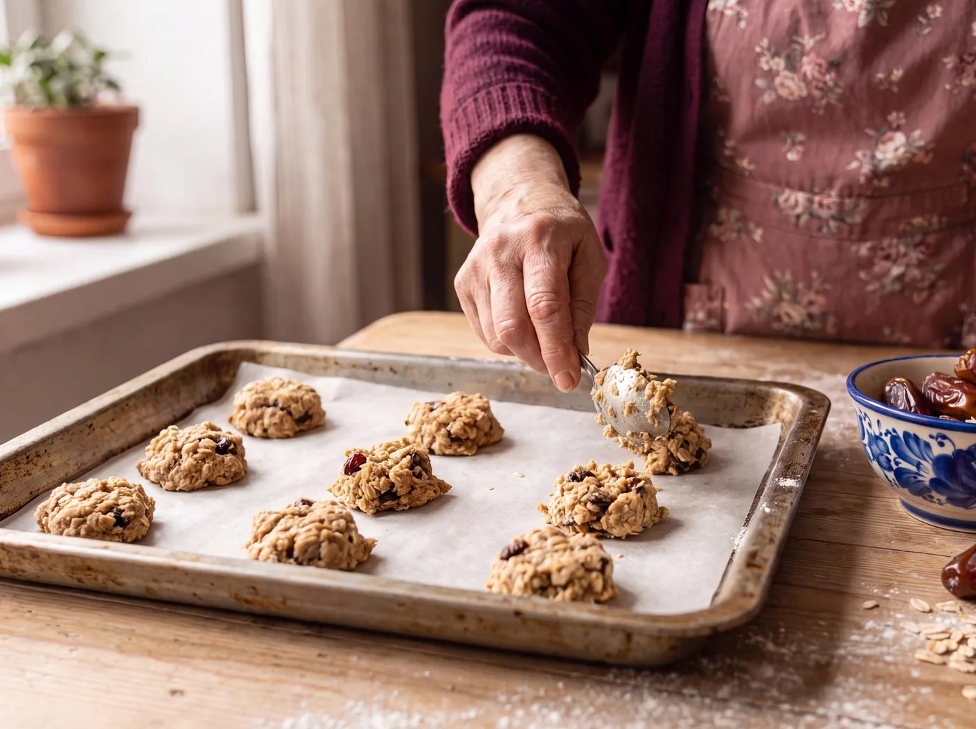 Making Oatmeal Raisin Cookies (Date-Sweetened)