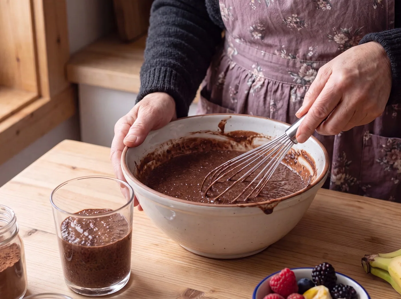 Making Overnight Chocolate Chia Pudding