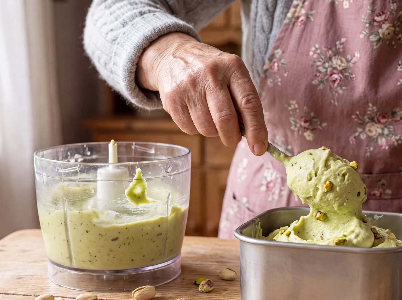 Making Pistachio Nice Cream