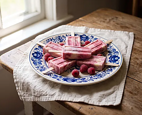 Raspberry Kefir Ice Pops