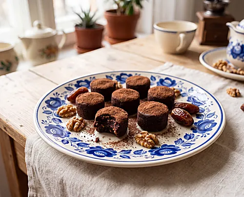 Raw Brownie Bites (Date-Walnut)