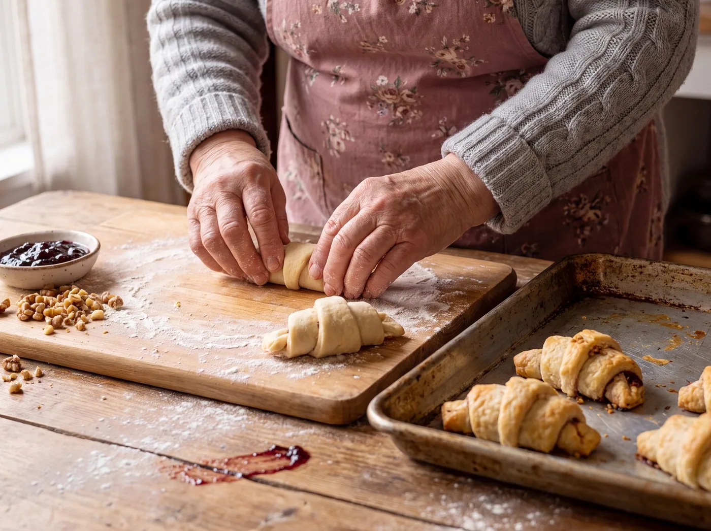 Making Rogaliki — Nut & Fruit-Jam Crescents
