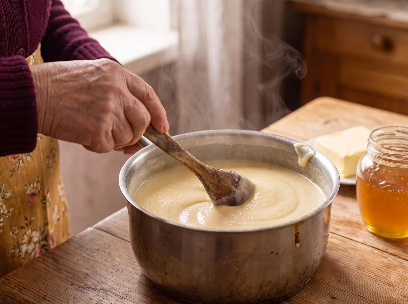 Making Semolina & Honey Pudding (Manniy-Style)