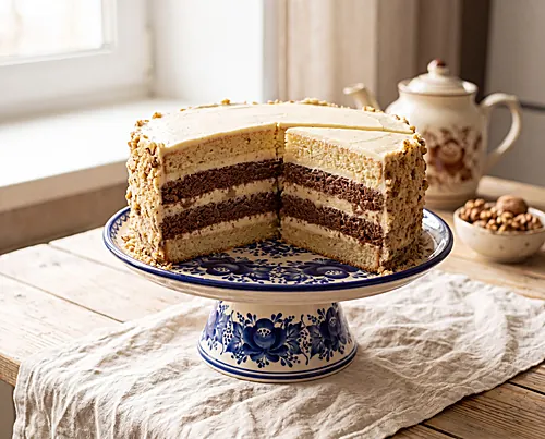Smetannik — Sour Cream Layer Cake (Honey)