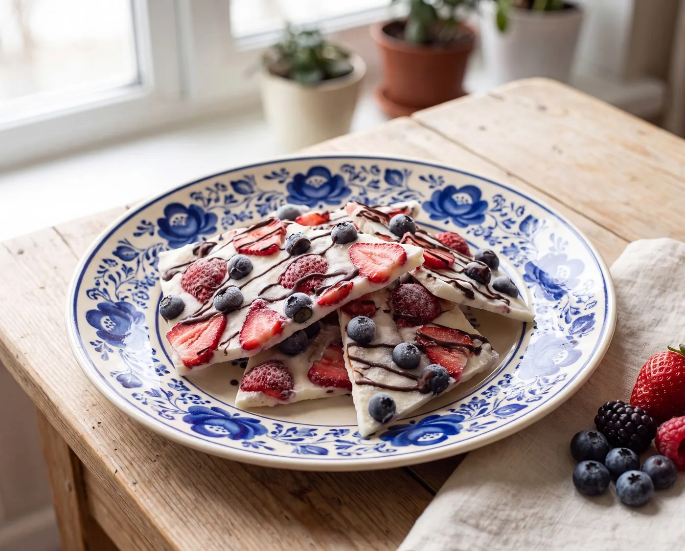 Strawberry Frozen Yogurt Bark