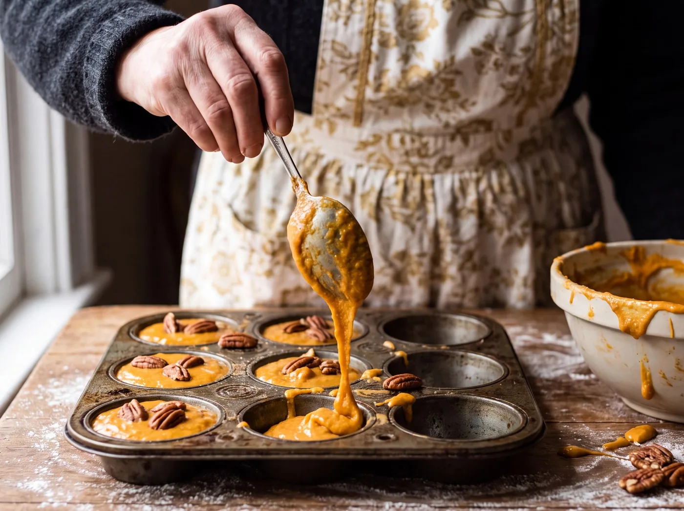 Making Sweet Potato Spice Muffins