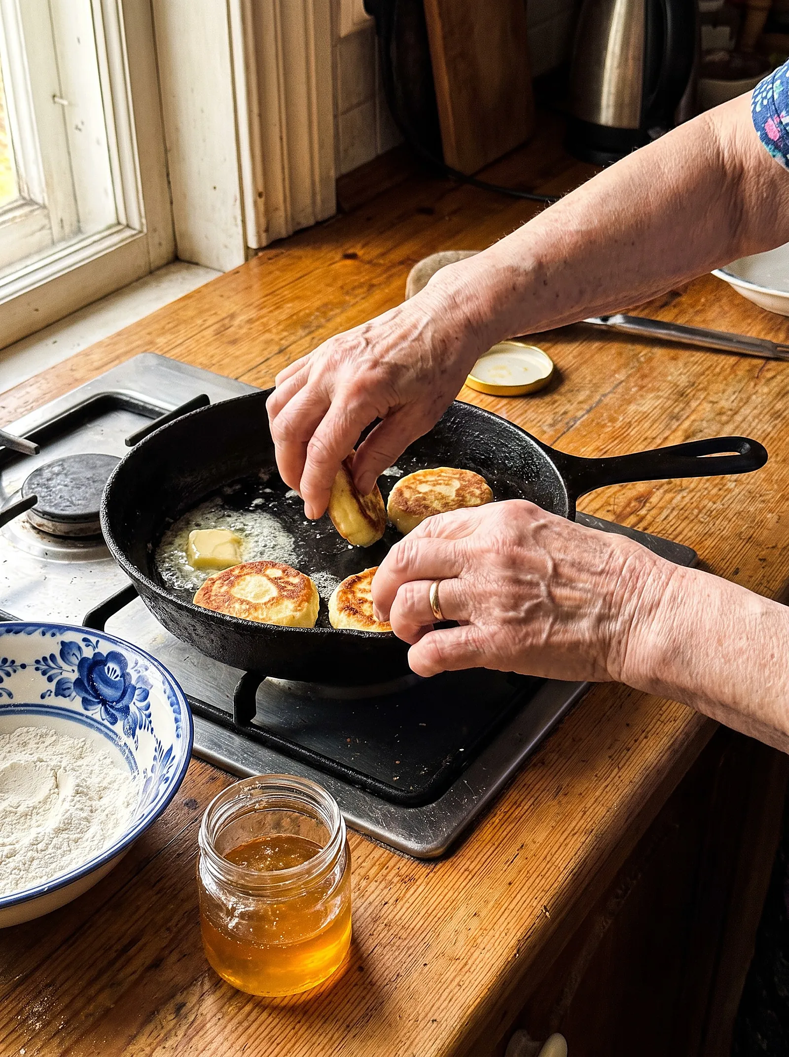 Syrniki — Tvorog Cheese Pancakes (Honey) - photo 4