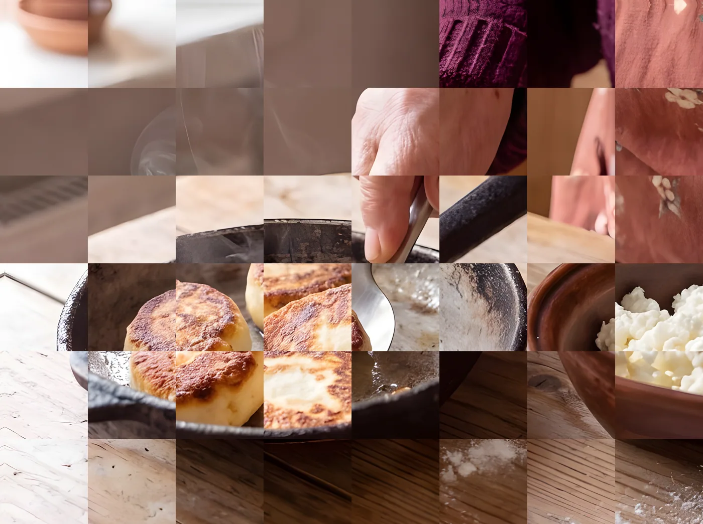 Making Syrniki — Tvorog Cheese Pancakes (Honey)