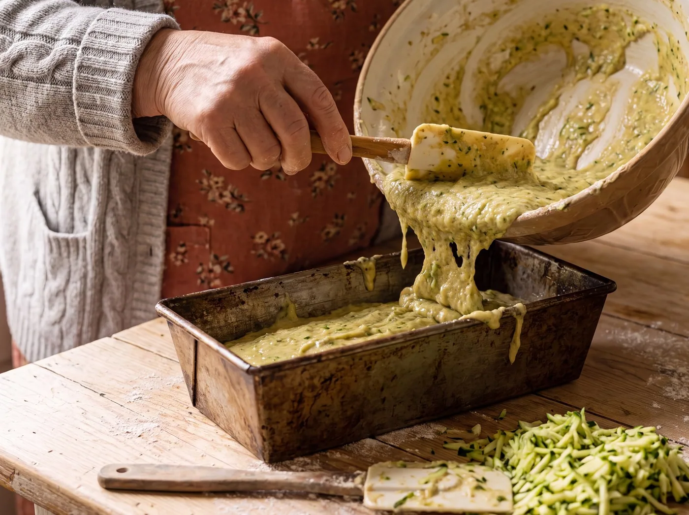 Making Zucchini Bread with Honey